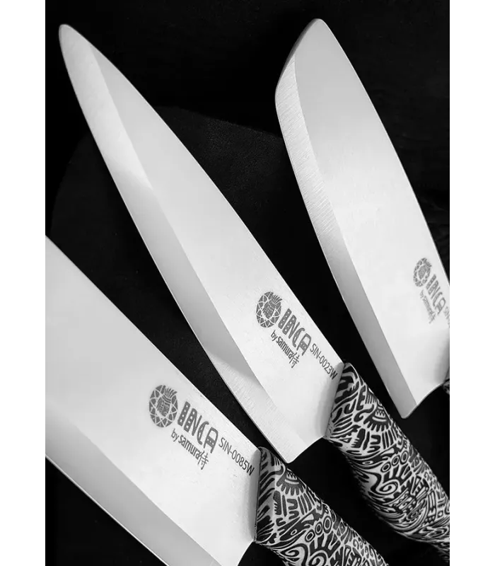 Set 3 cuchillos de cerámica Samura serie INCA ⚔️
