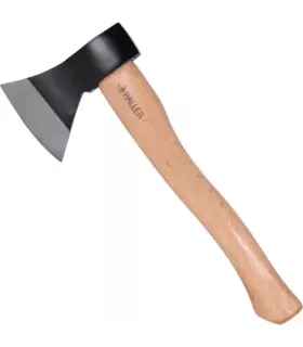 Zware staalbijl met leren schede (36 cm) ⚔️