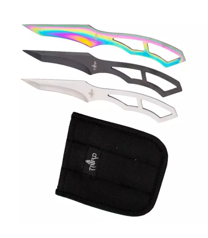 Conjunto de 3 facas lançadoras Third H7121 com capa ⚔️