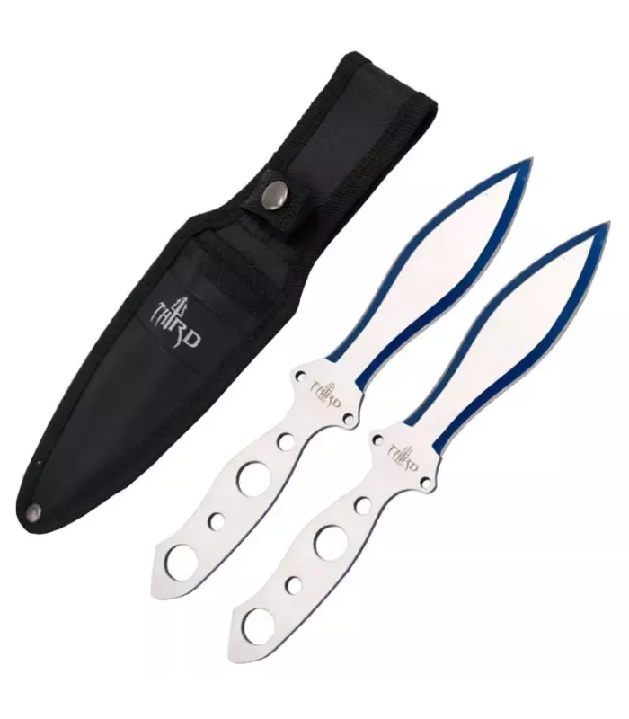 Lâminas de um só fio, acabamento prata-azul ⚔️