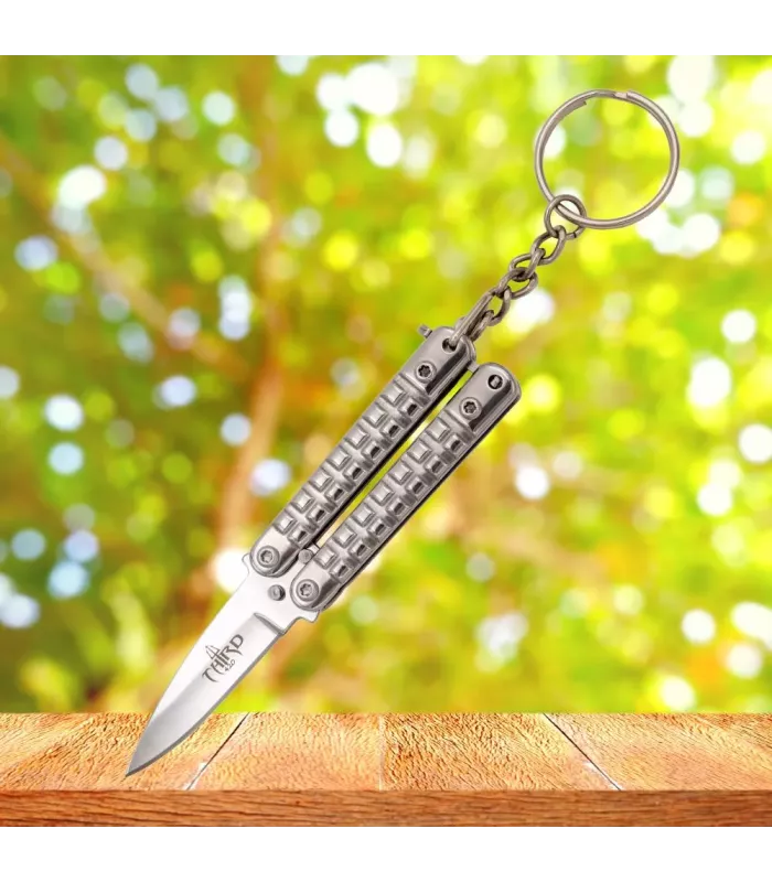 Schmetterlings-Schlüsselanhänger-Messer, spiegelnder Glanz ⚔️