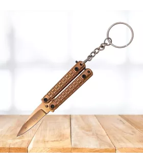 Couteau porte-clés papillon, rose brillant ⚔️