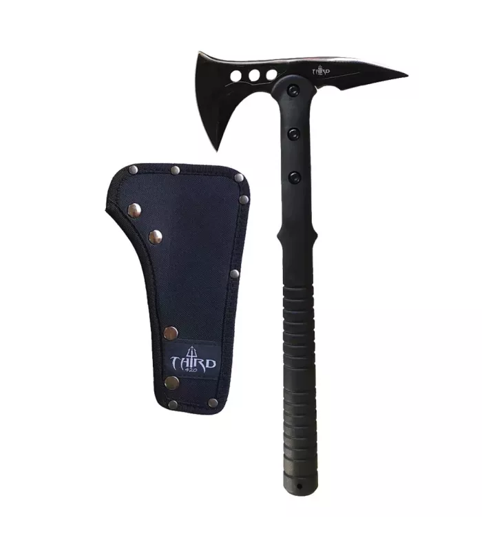 Taktischer Beil Third aus schwarzem 420-Stahl, 39 cm. ⚔️