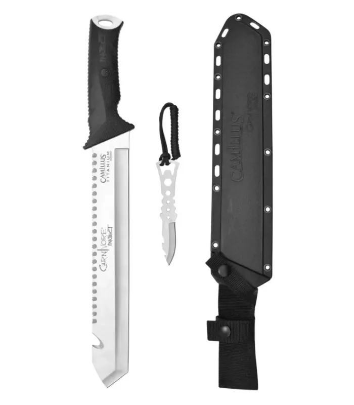 Facão tático cortador de galhos Camillus modelo CARNIVORE INJECT, com bainha ⚔️