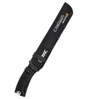 Machete táctico cortacañas negro Camillus modelo CARNIVORE X, con funda