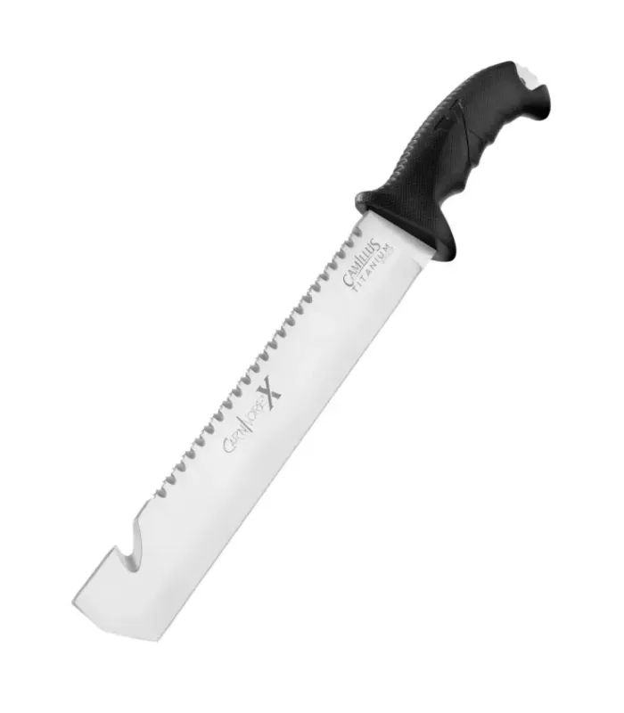 Facão tático cortador de canas preto Camillus modelo CARNIVORE X, com bainha ⚔️