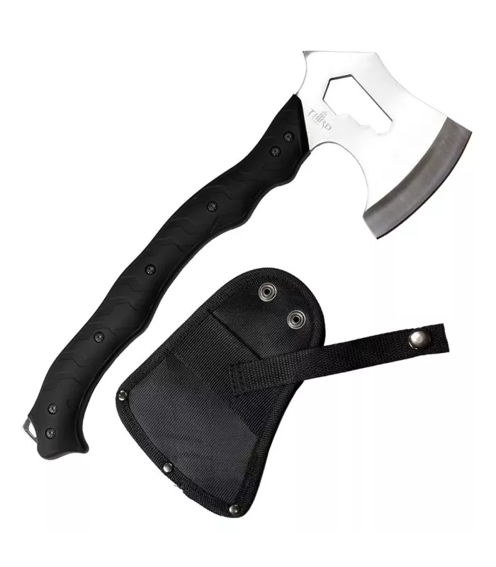 Third Tactical Axe with Satin Steel Blade in 420 Steel ⚔️