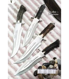 Coltello con manico Lupo-Lanciere con manico di corno di cervo ⚔️