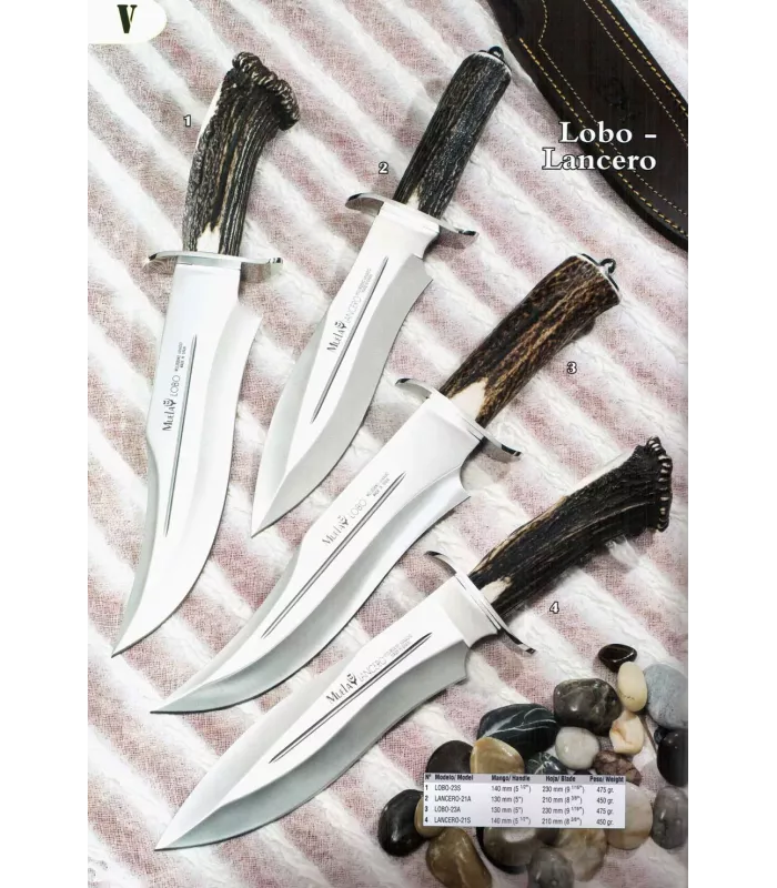 Coltello con manico Lupo-Lanciere con manico di corno di cervo ⚔️