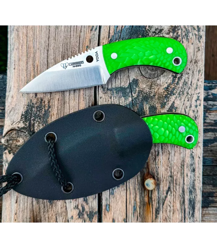 Couteaux Yoda Juma mango vert de Cudeman, étui Kydex ⚔️