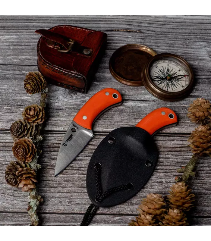 Faca Yoda mango laranja de Cudeman, estojo de kydex ⚔️