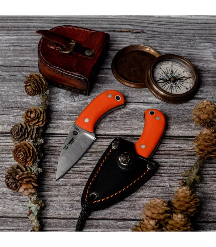 Yoda Noodle Knife with Orange Handle from Cudeman ⚔️