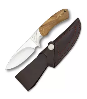 Cuchillo caza con mango de olivo (22,8 cm.) ⚔️