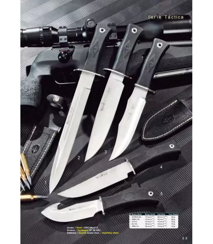 Cuchillo desollador mango de goma ⚔️