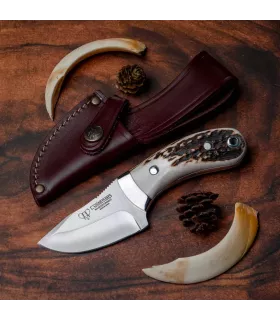 Cuchillo desollador mango asta ciervo (17 cm.) ⚔️