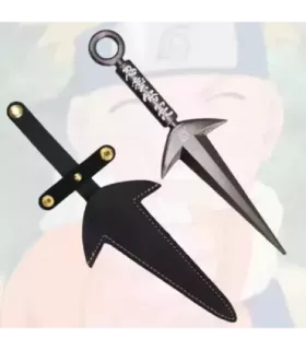 Coltello lancia nero anime Naruto, con fondina ⚔️