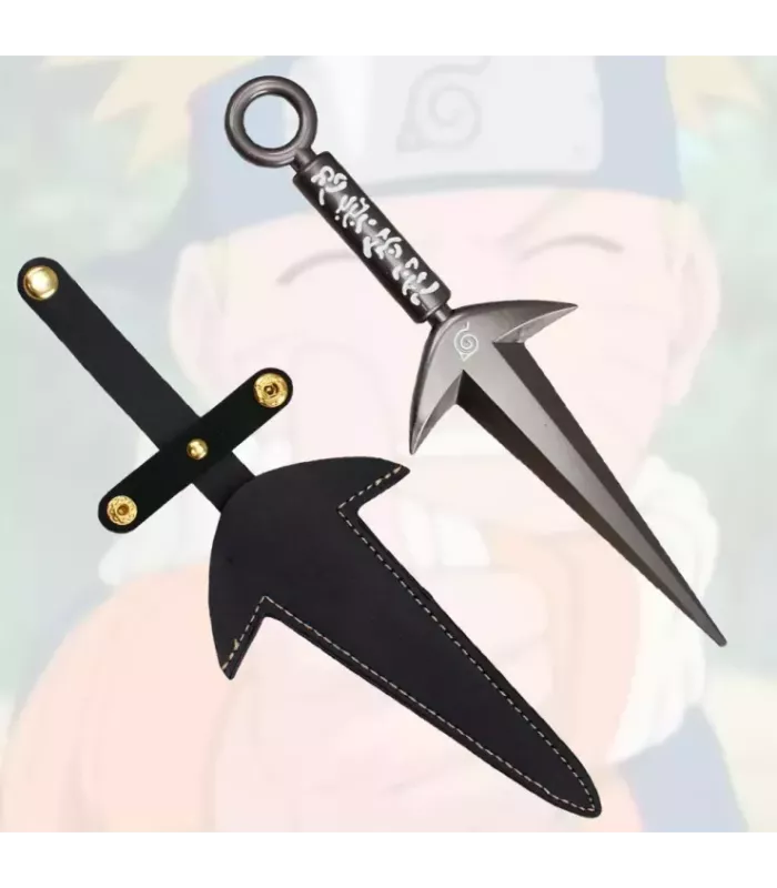 Faca lançadora preta de anime Naruto, com bainha ⚔️