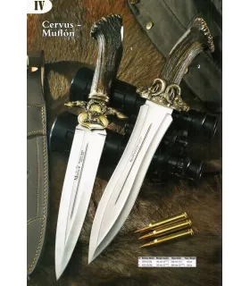 Cuchillo remate Muflón puño asta de ciervo