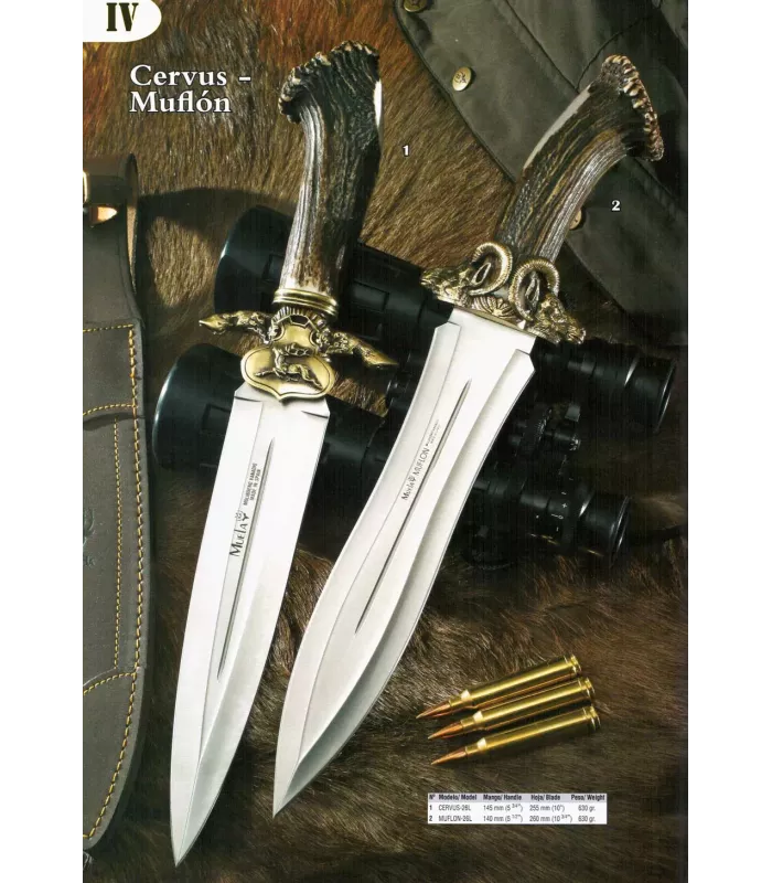 Muflon afslutningskniv med hjortetak og skaft af hjorteben ⚔️