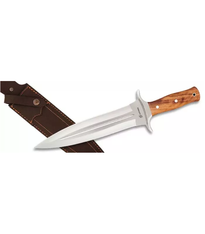 Jagdmesser mit Abschluss, Olive-Holzgriff (36 cm). ⚔️