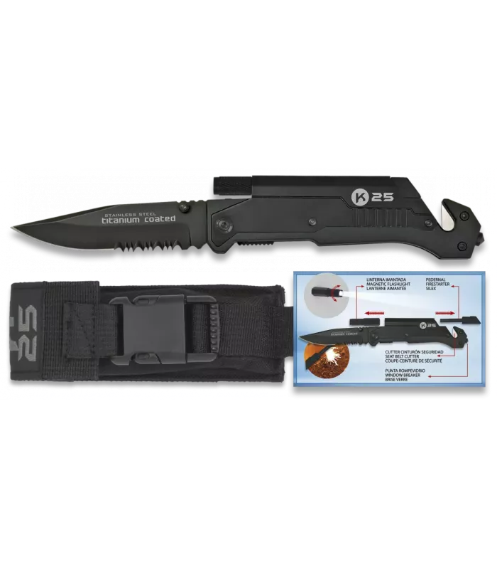 Canivete de resgate, lâmina de 9 cm. ⚔️