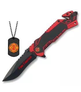 Navaja de rescate Fire Fighter con chapa identificadora ⚔️