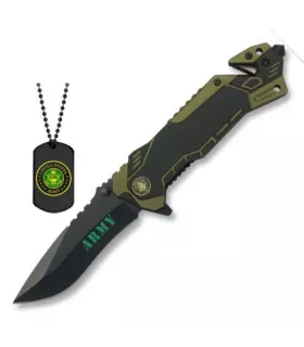 Coltello di salvataggio Army con targhetta ⚔️