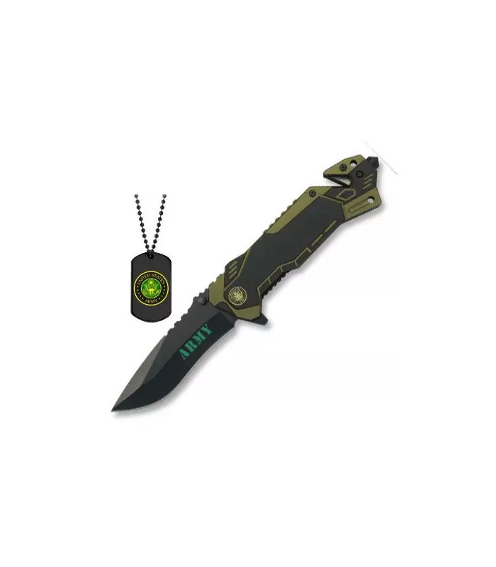Canivete de resgate Army com chapa ⚔️