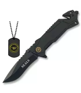 Coltello di salvataggio SEALS con targhetta ⚔️