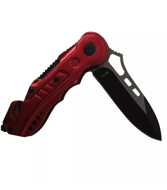 Canivete de resgate vermelho, lâmina de 6,5 cm. ⚔️