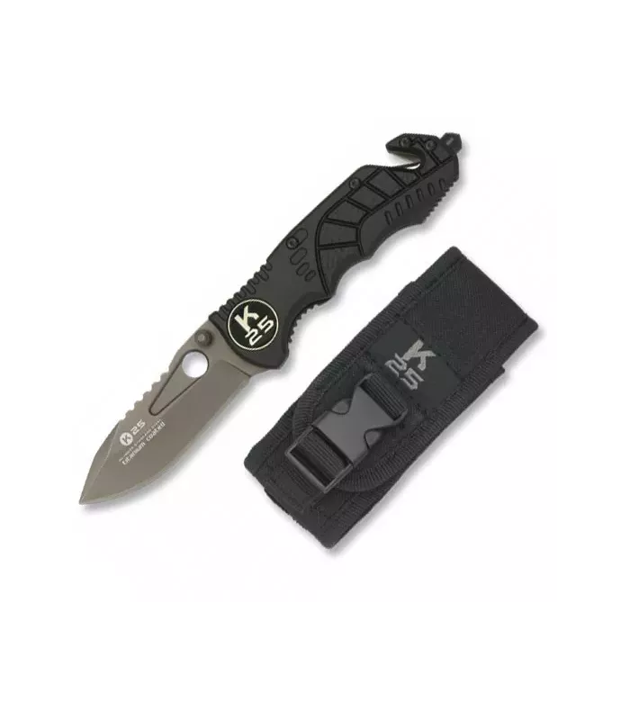 Canivete de resgate K25 titânio, lâmina de 7 cm. ⚔️
