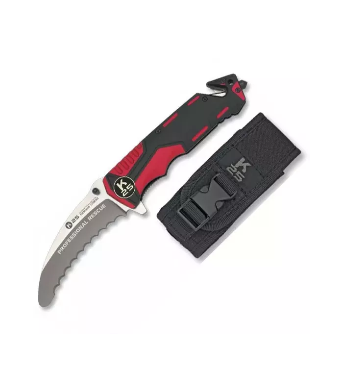 Navaja rescate K25, roja-negra ⚔️