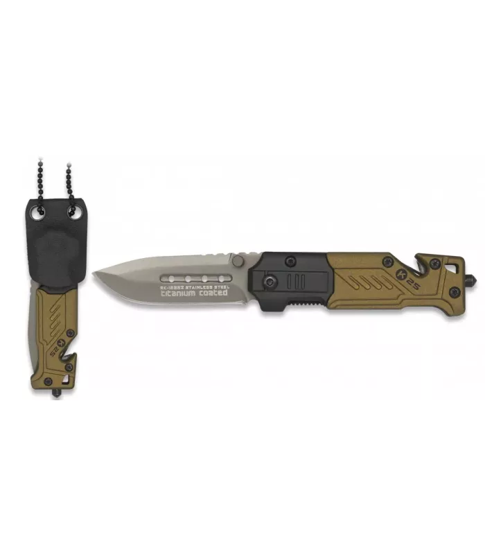 Canivete de resgate marca K25 estojo de kydex (13,5 cm). ⚔️