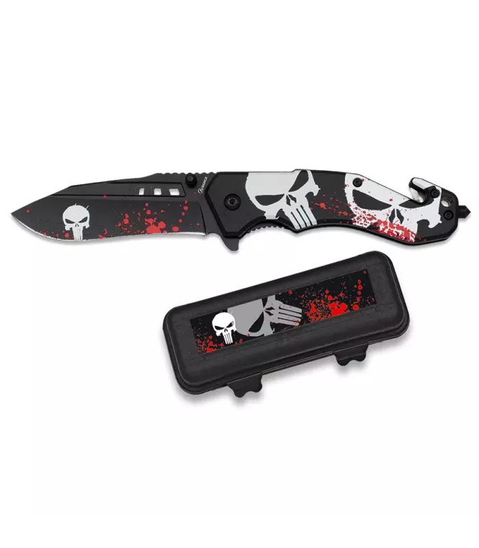 Canivete tático de resgate Skull ⚔️