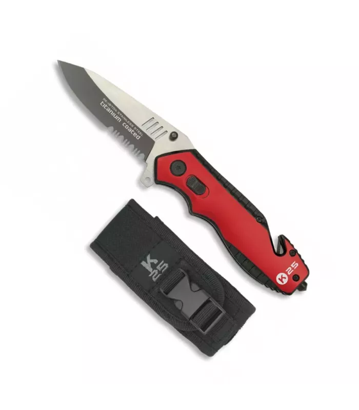 Navaja de seguridad K25 roja-negra ⚔️