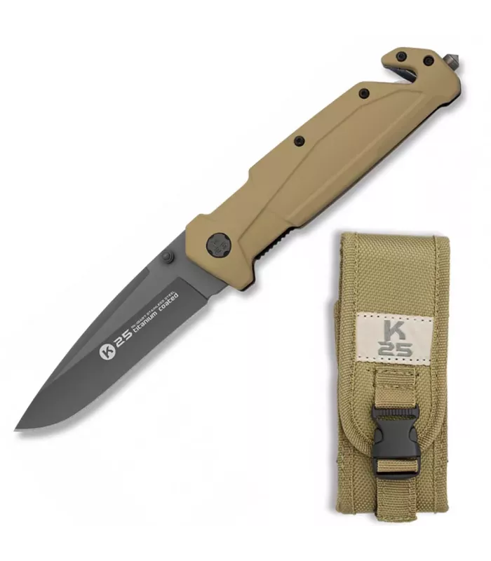 Rescue Knife K25 Titanium Coated, Coyote ⚔️