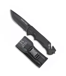 Sicherheits-Taschenmesser K25 mit Scheide, schwarz ⚔️