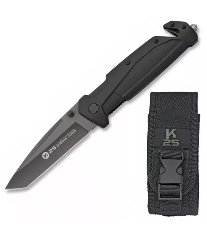 K25 Titanium Coated Rescue Knife, black ⚔️