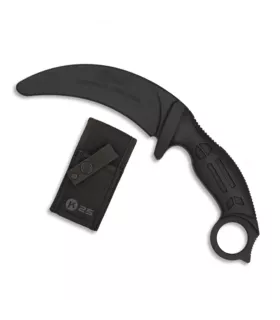 Træningskniv med buet blad K25 sort ⚔️