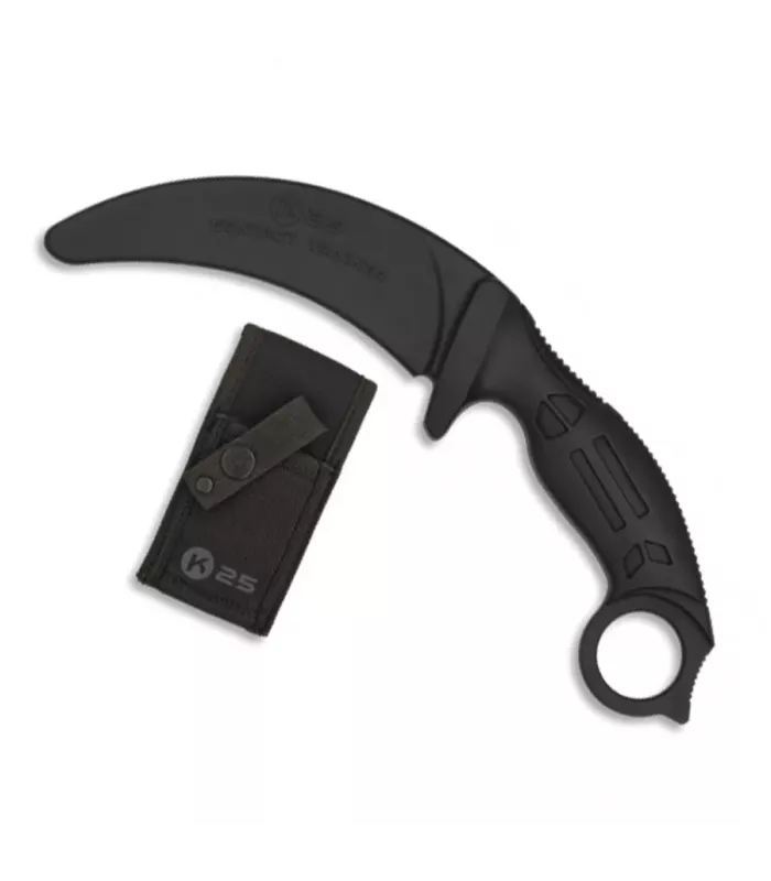 Cuchillo entrenamiento hoja curva K25 negro ⚔️