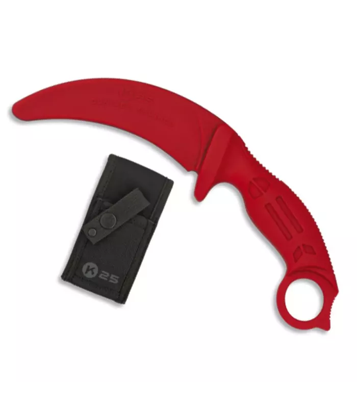 Cuchillo entrenamiento K25 hoja curva en rojo ⚔️
