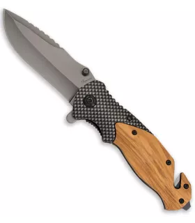 Rescue tactical knife with zebra wood handle (20.50 cm.) ⚔️
