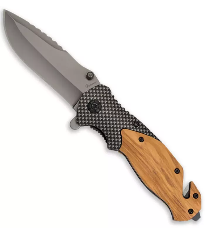 Rescue tactical knife with zebra wood handle (20.50 cm.) ⚔️