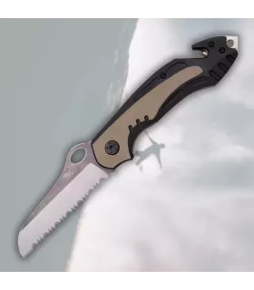 Navaja de rescarte marca Tramuntana Knives, con sierra (21,3 cm.) ⚔️