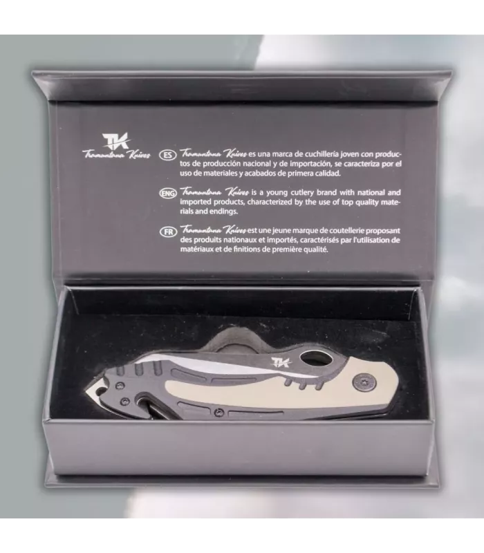 Navaja de rescarte marca Tramuntana Knives, con sierra (21,3 cm.) ⚔️