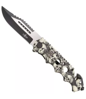Navaja táctica Third diseño calaveras (21,2 cm.) ⚔️