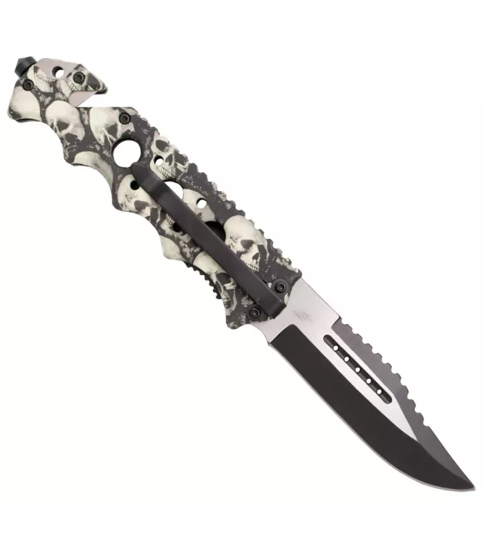 Couteau tactique Third diseño calaveras (21,2 cm.) ⚔️