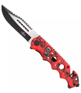 Taktisches Messer Third Skull-Design, rot (21,2 cm.) ⚔️