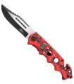 Coltello tattico Third design teschio, colore rosso (21,2 cm.) ⚔️