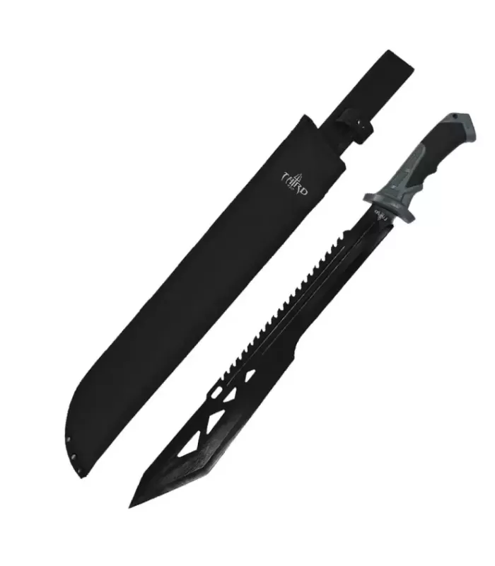 Machete CortaCañas Third con lama nera seghettata ⚔️